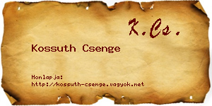 Kossuth Csenge névjegykártya
